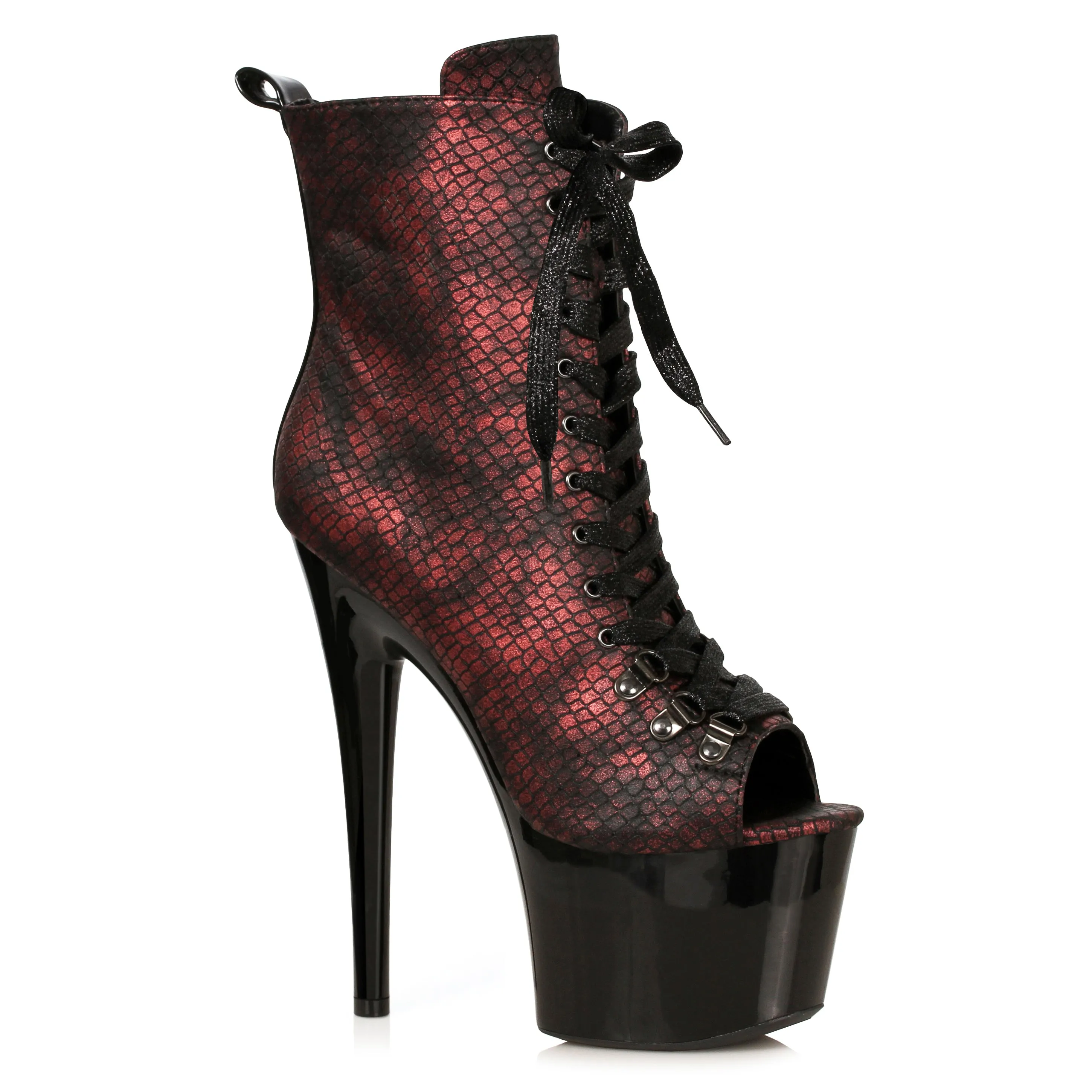 709-ADDER 7" Heel Lace Up Ankle Boots