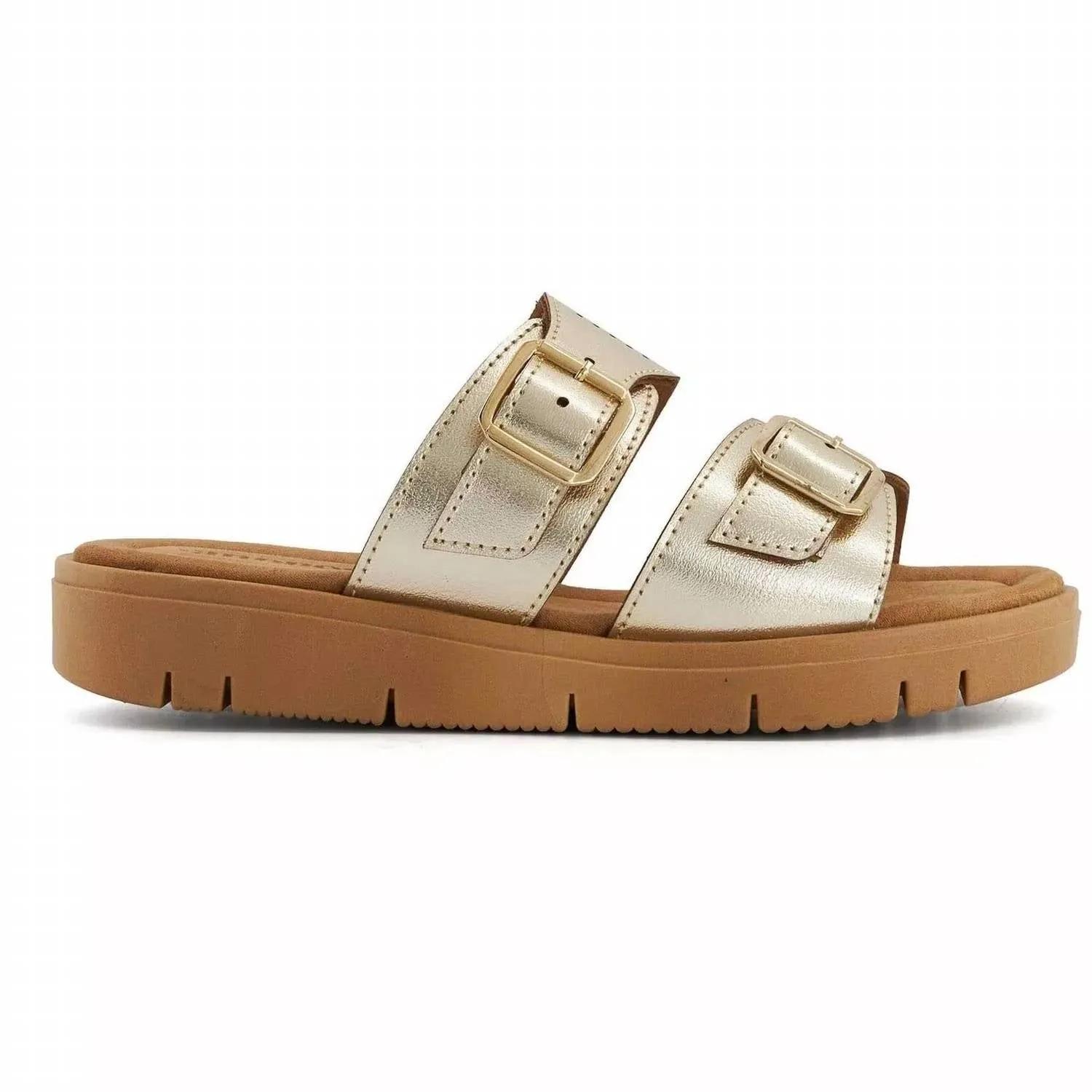 Andrea - Women's Comfort Footbed Double Buckle Sandals