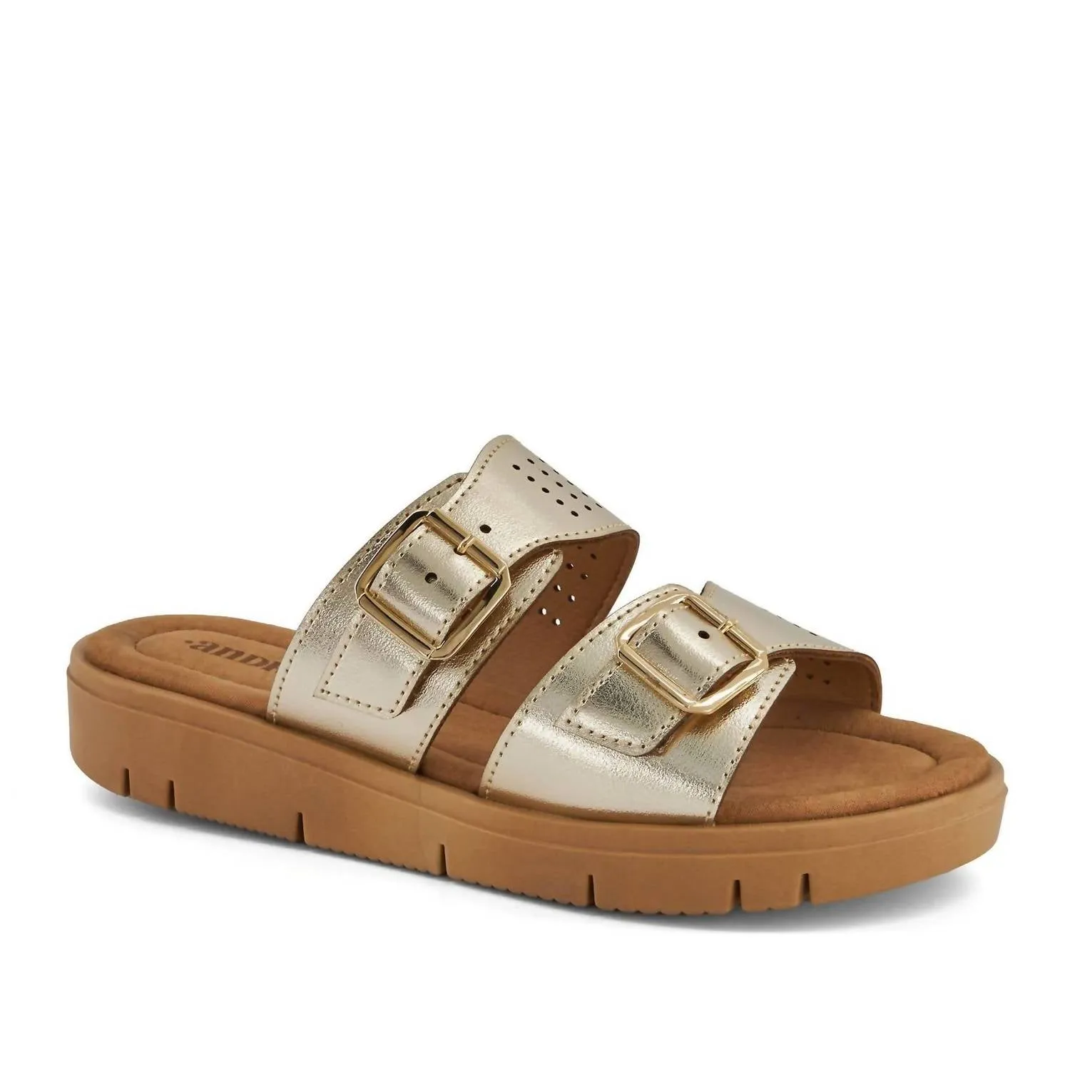 Andrea - Women's Comfort Footbed Double Buckle Sandals