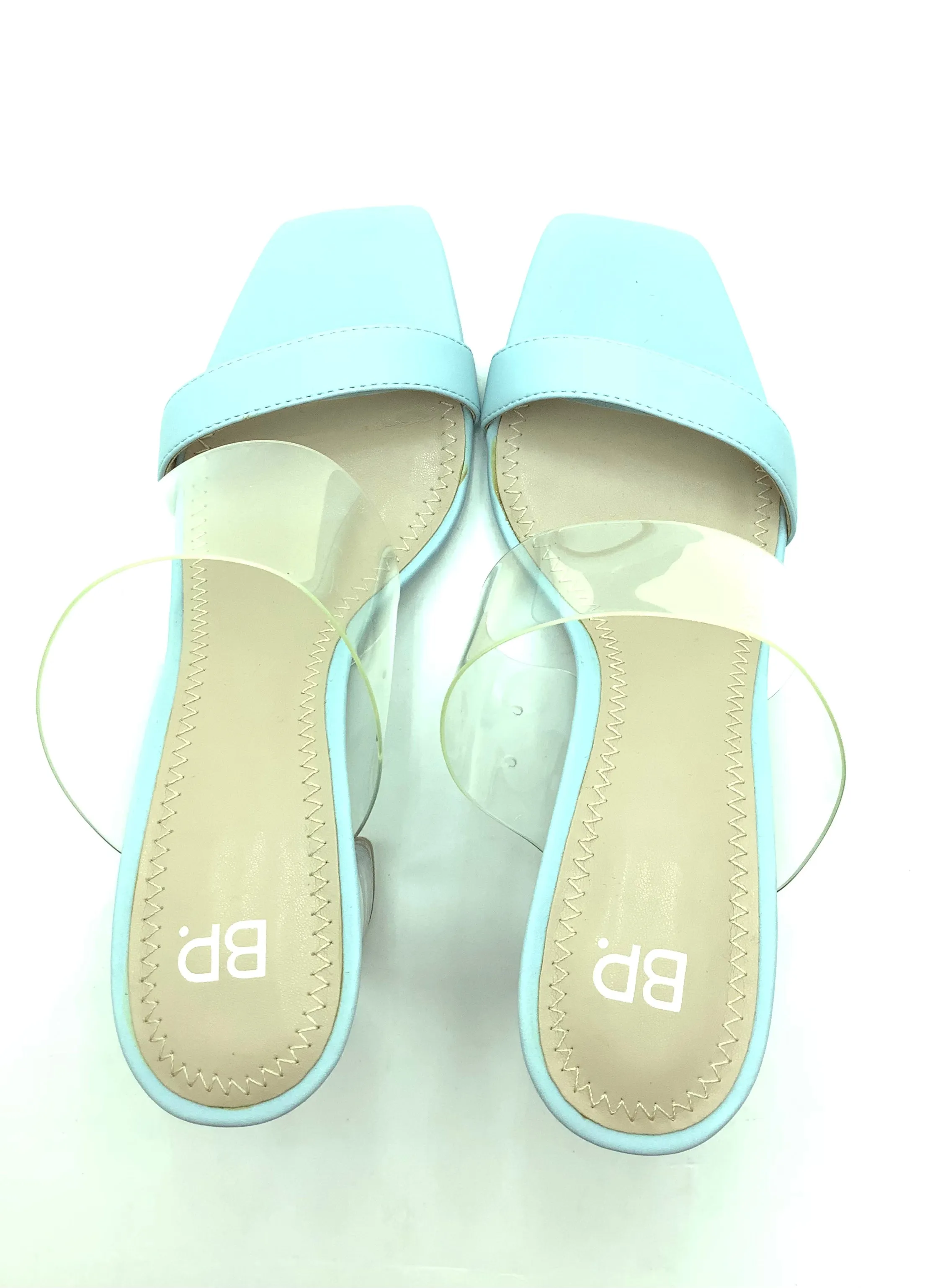 BP. Sandals Blue Clear Heel Size: 7.5
