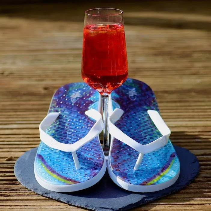 Caprice Flip Flops with White Straps