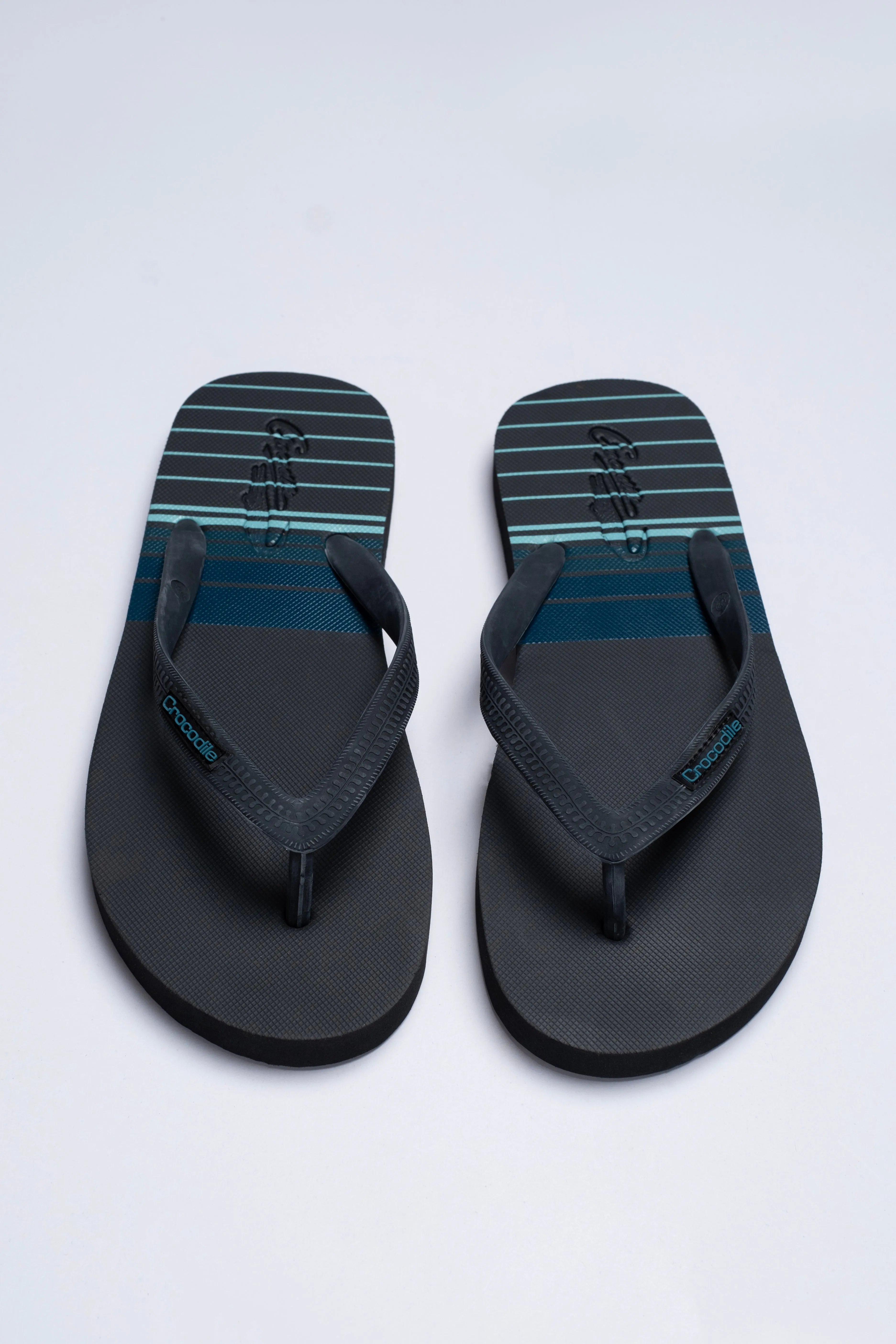Crocodile Black Printed Strap Flip Flop