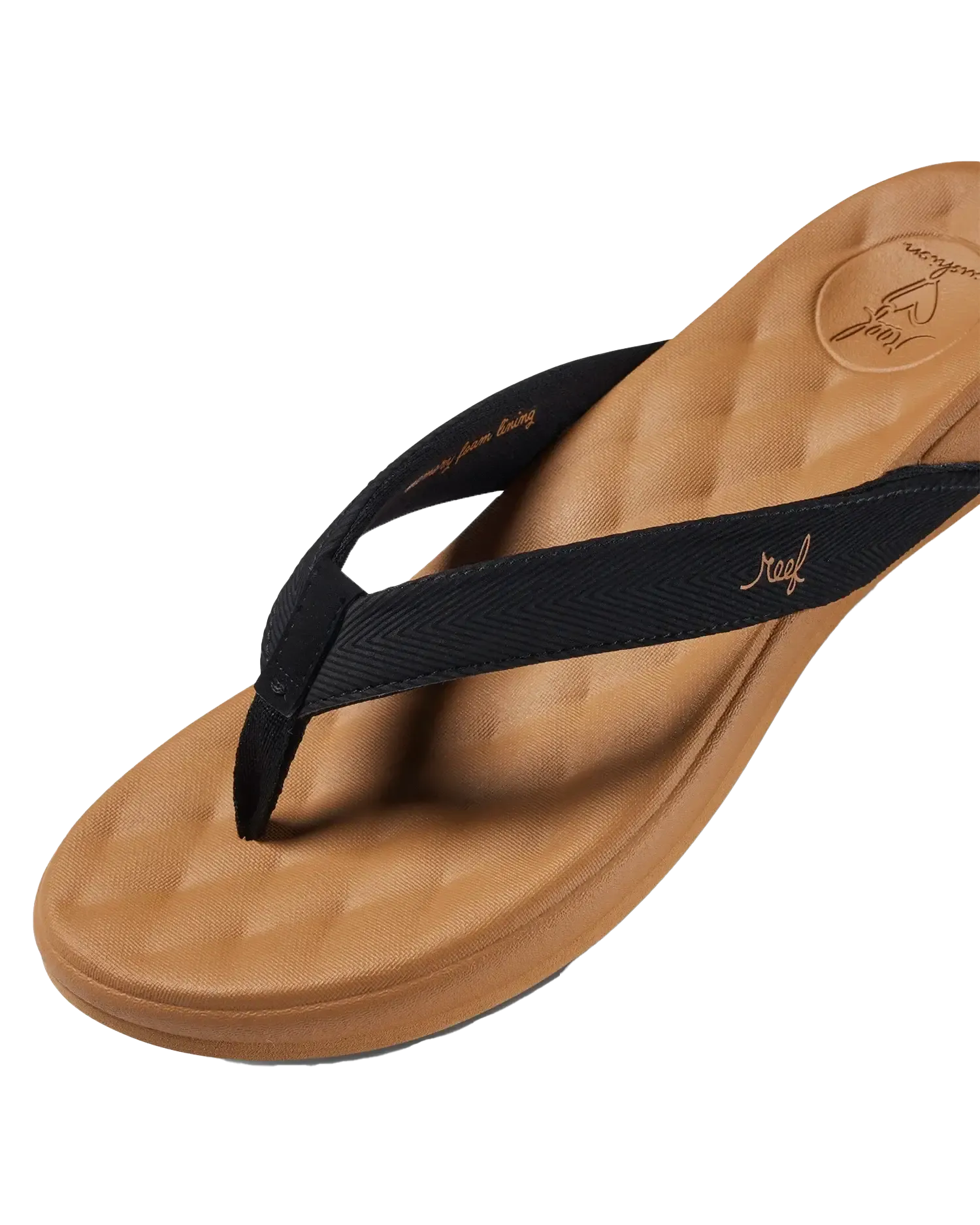 Cushion Harmony Flip Flops in Black & Tan