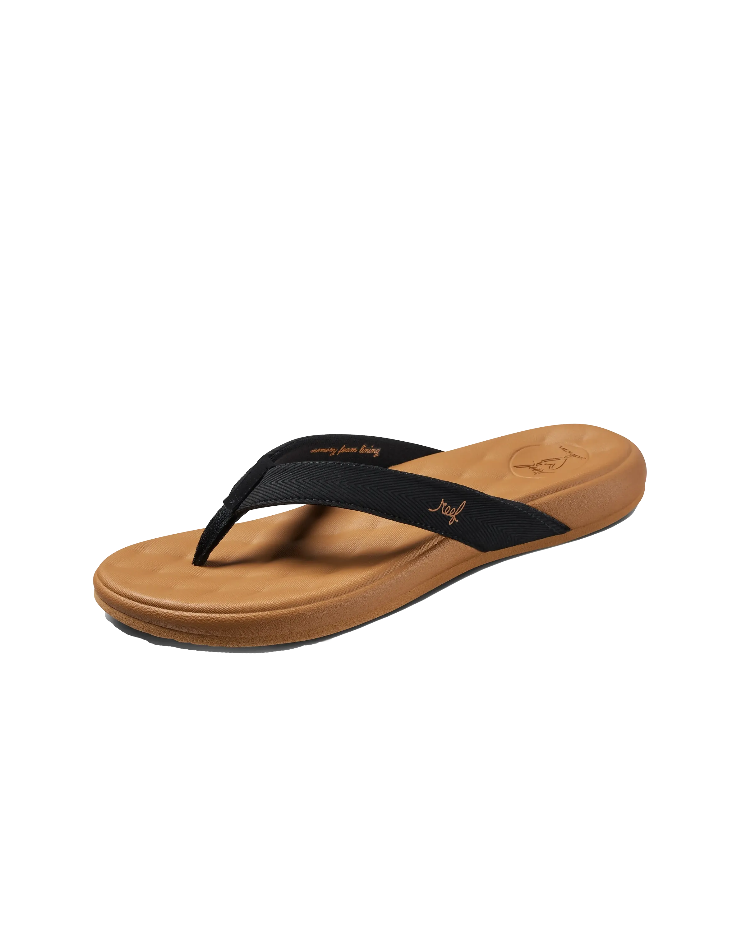 Cushion Harmony Flip Flops in Black & Tan