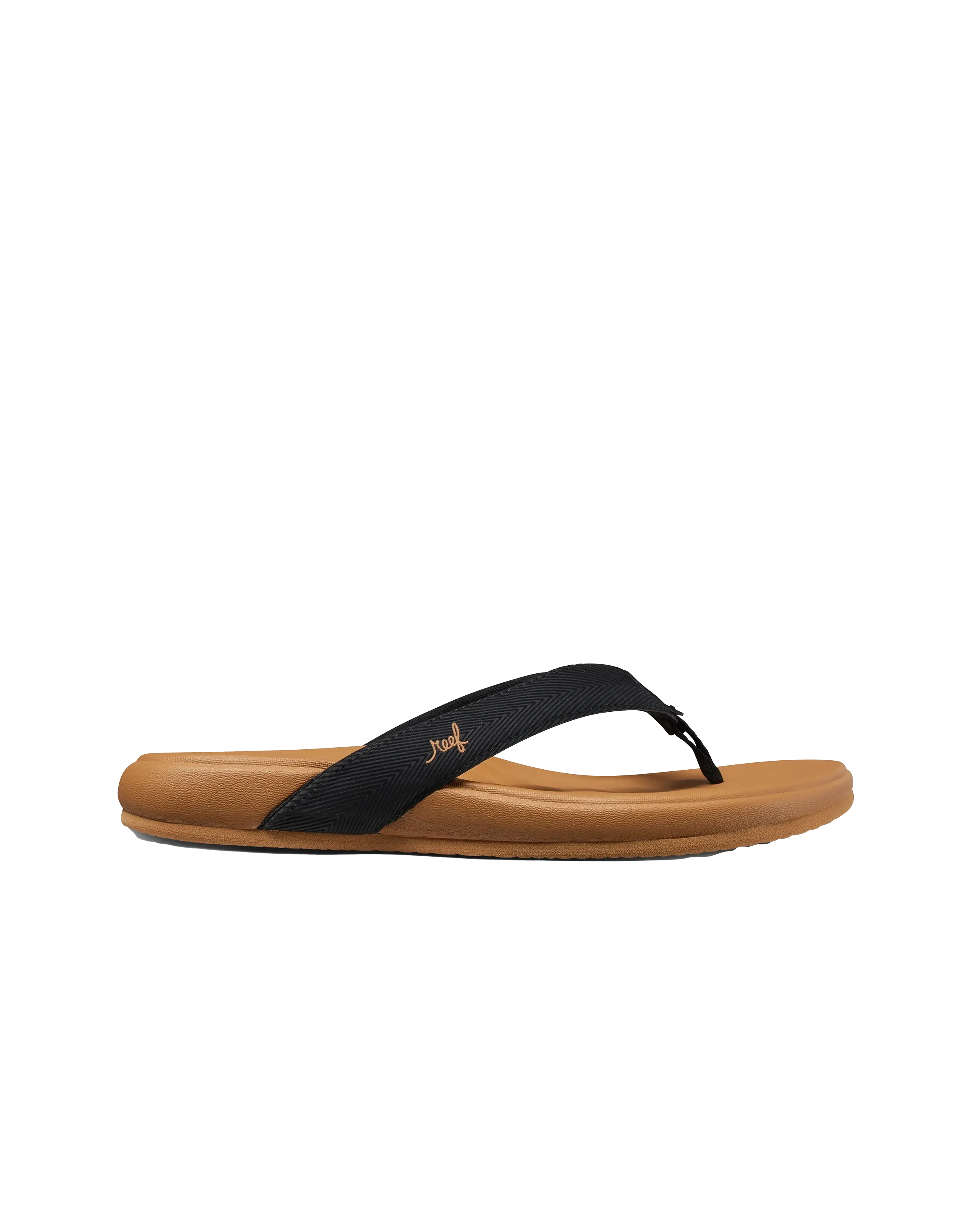Cushion Harmony Flip Flops in Black & Tan