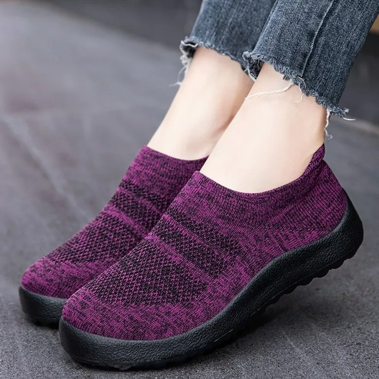Cuzcare Orthopedic Shoes Women Breathable Wear-resistant Slip-ons Wowen Mesh Elegant Summer