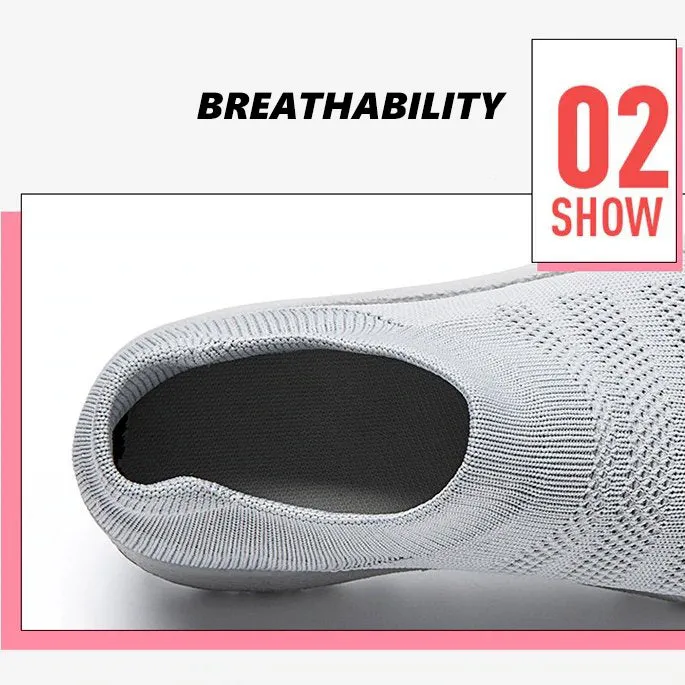 Cuzcare Orthopedic Shoes Women Breathable Wear-resistant Slip-ons Wowen Mesh Elegant Summer