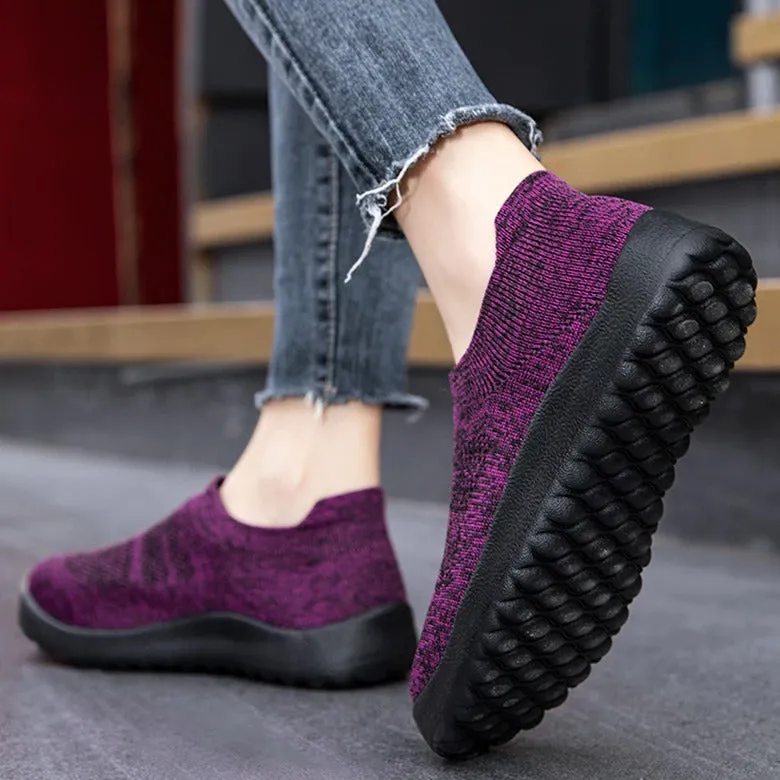 Cuzcare Orthopedic Shoes Women Breathable Wear-resistant Slip-ons Wowen Mesh Elegant Summer