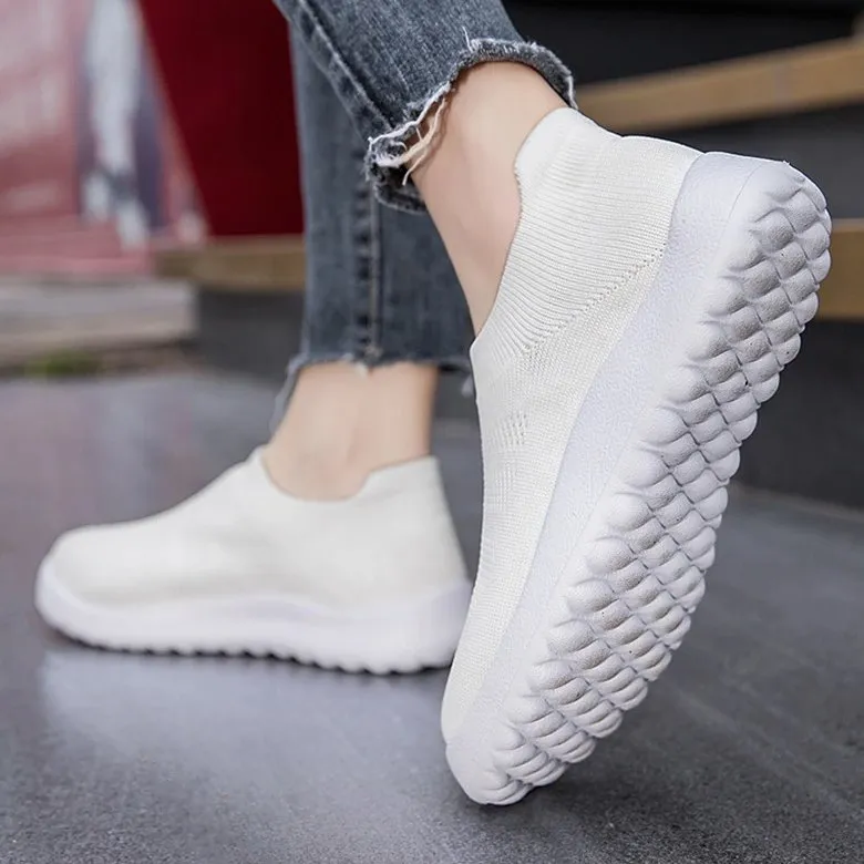 Cuzcare Orthopedic Shoes Women Breathable Wear-resistant Slip-ons Wowen Mesh Elegant Summer