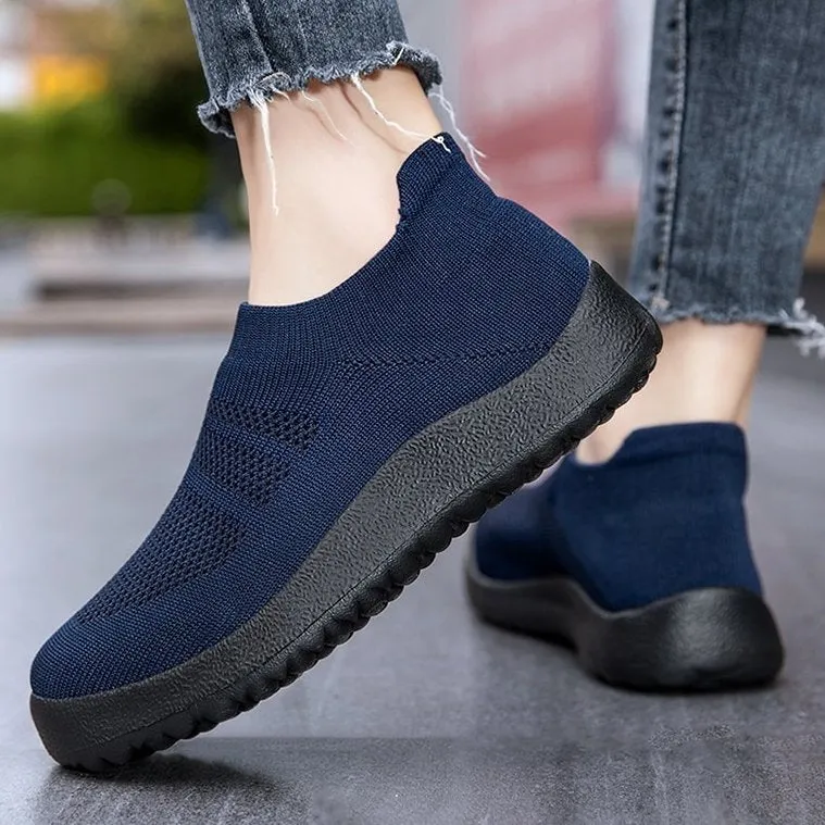Cuzcare Orthopedic Shoes Women Breathable Wear-resistant Slip-ons Wowen Mesh Elegant Summer