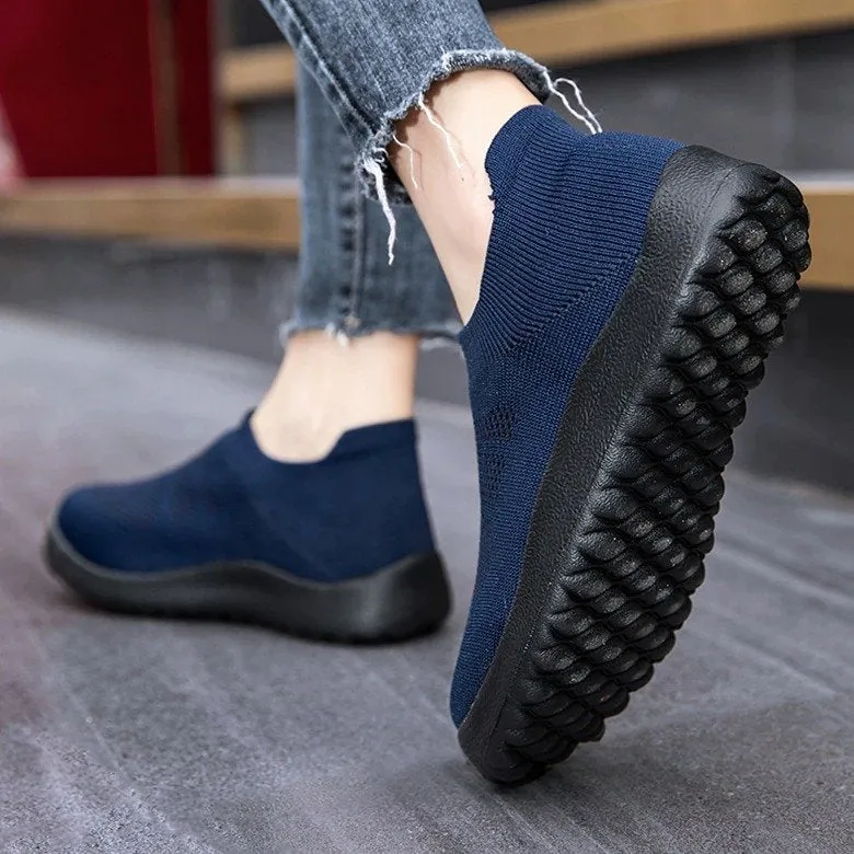 Cuzcare Orthopedic Shoes Women Breathable Wear-resistant Slip-ons Wowen Mesh Elegant Summer