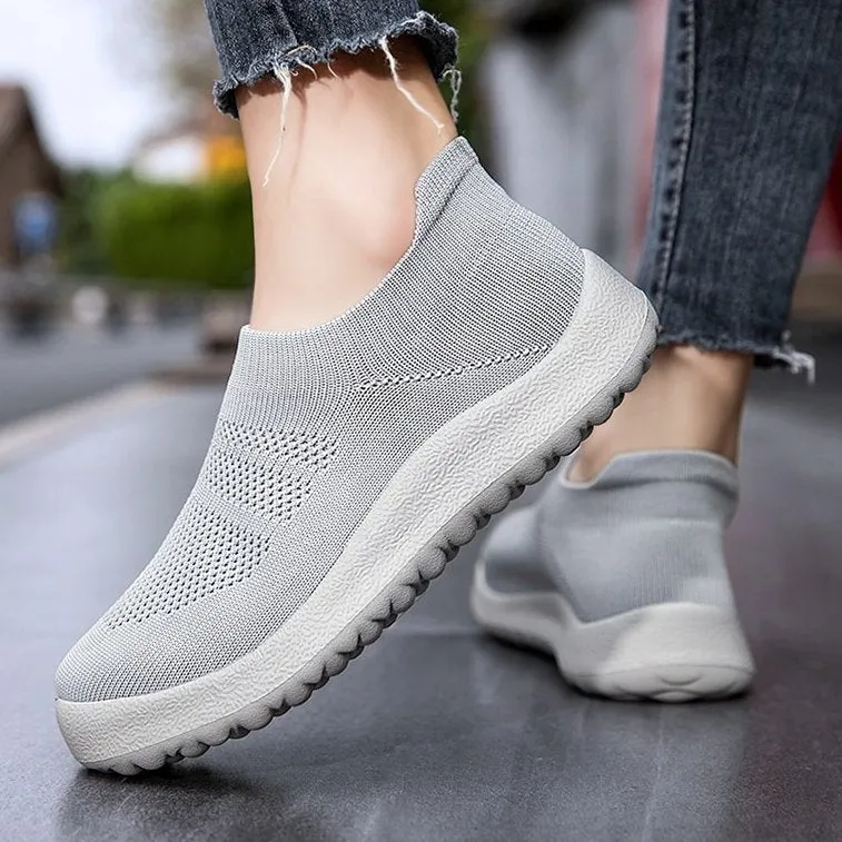 Cuzcare Orthopedic Shoes Women Breathable Wear-resistant Slip-ons Wowen Mesh Elegant Summer