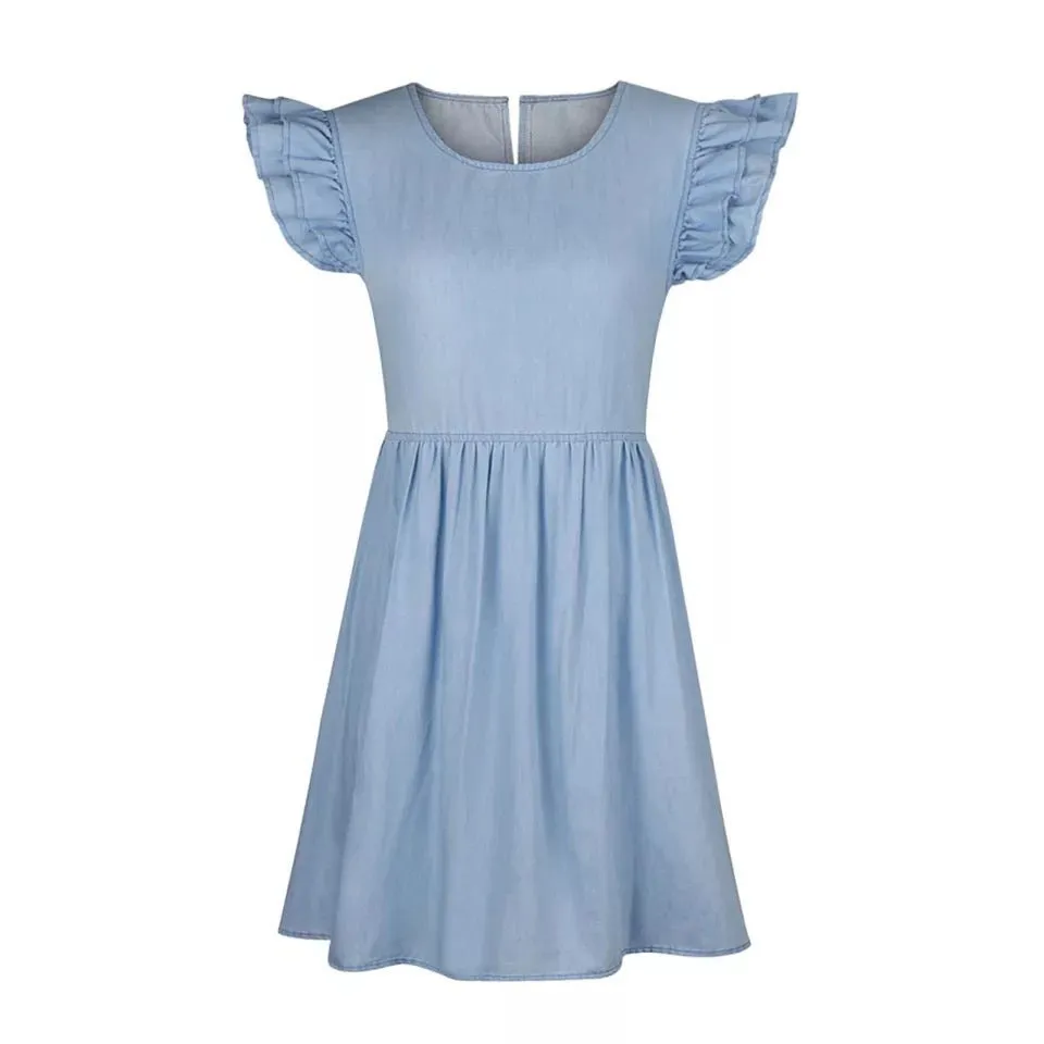 Denim Sleeveless Party Mini Dress