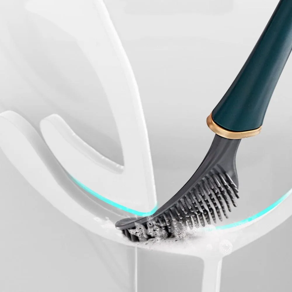 Flexible silicone toilet brush