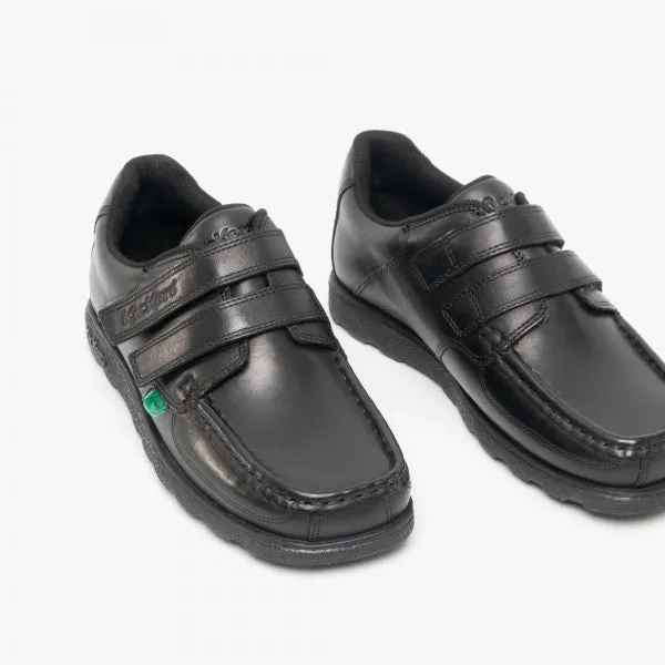 Kickers FRAGMA STRAP Boys School Shoes Black