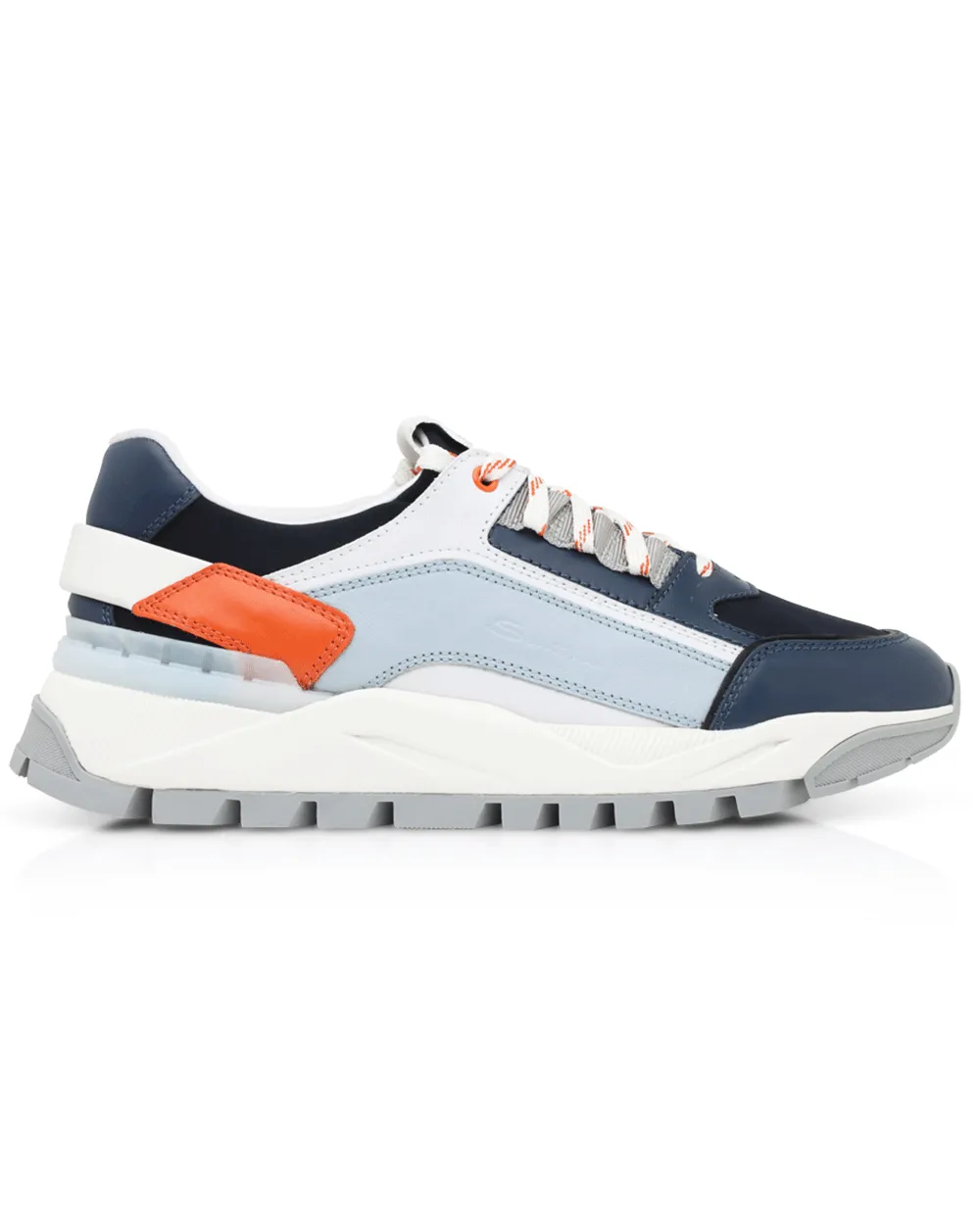 Leather Paneled Raffica Sneaker in Blue