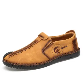 New Men's Leather Shoes Black Casual Soft Bottom Breathable Casual Shoes