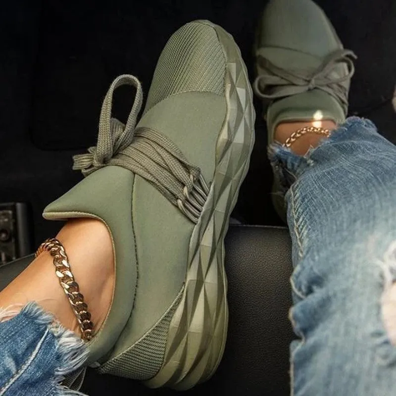 Purpdrank - White Fashion Casual Solid Color Breathable Sneakers