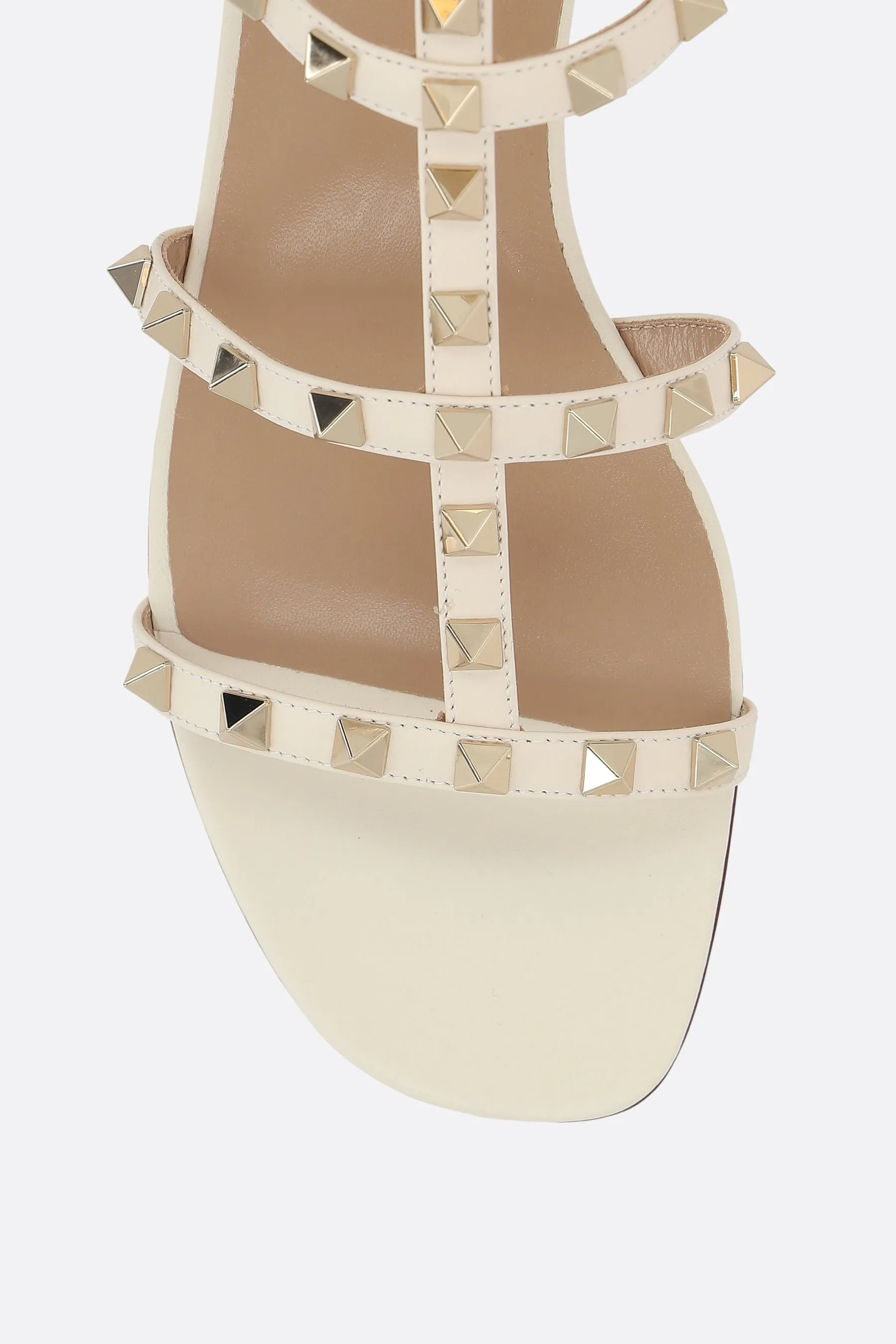Rockstud Sandals in Smooth Leather