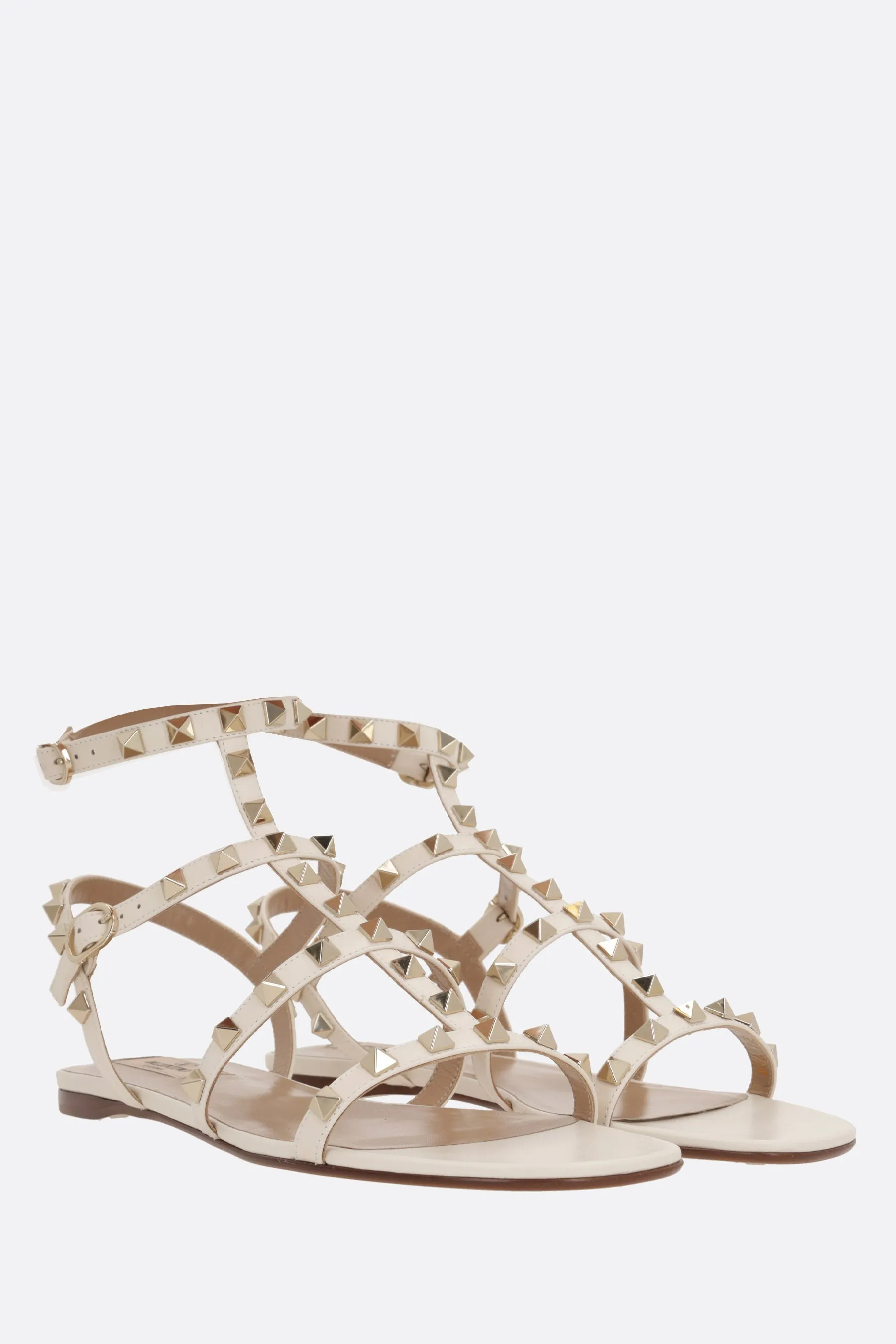 Rockstud Sandals in Smooth Leather