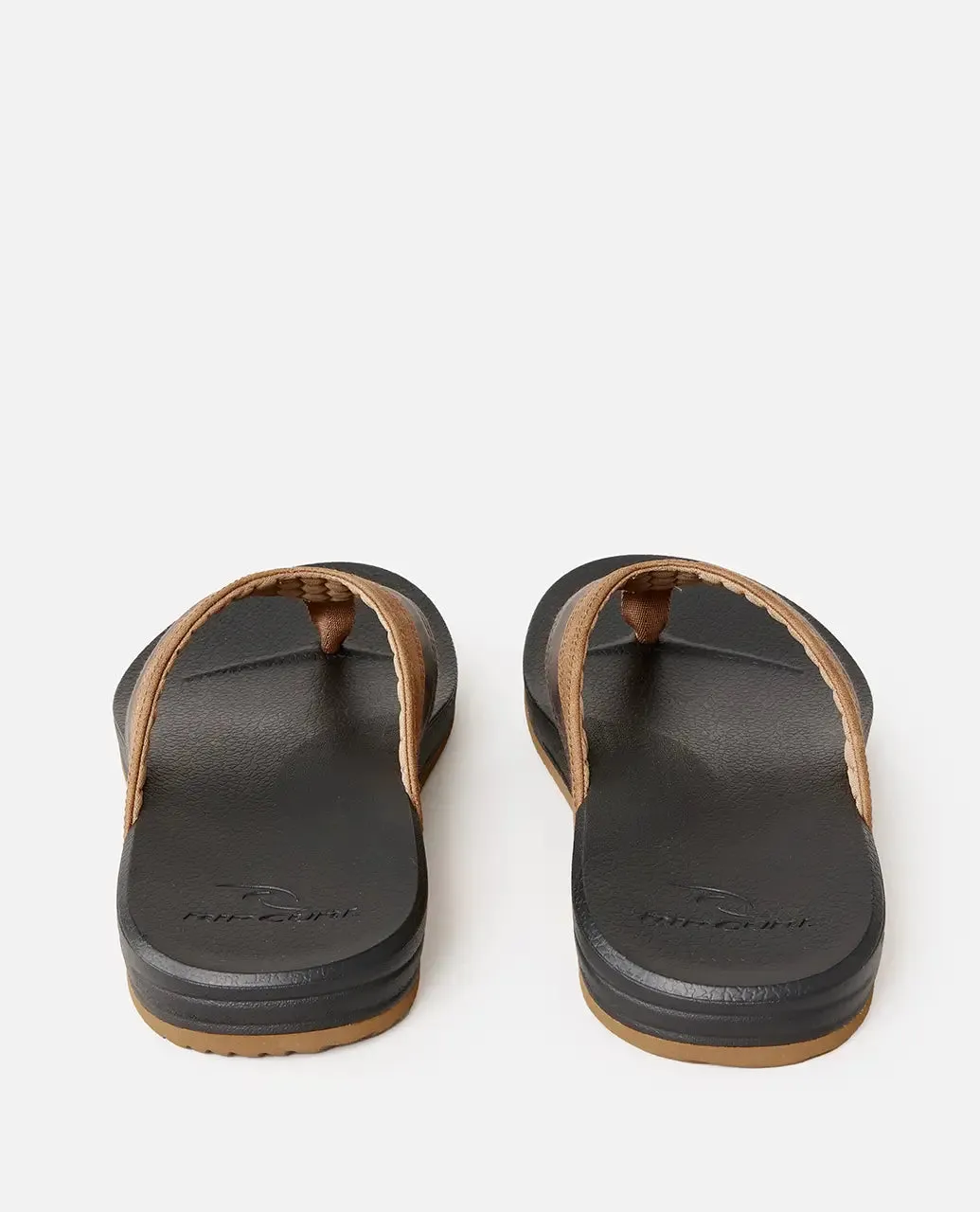 Soft Top Open Toe Flip Flops in Black & Brown