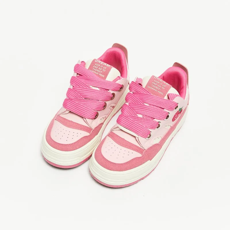 Sweet Girly Dopamine Style Pink Low-top Sneakers
