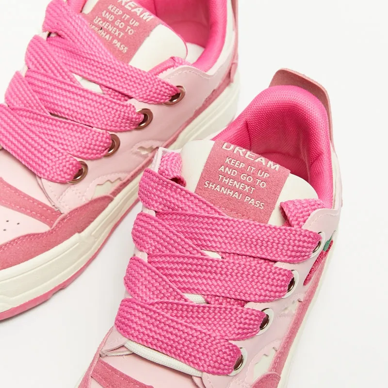 Sweet Girly Dopamine Style Pink Low-top Sneakers
