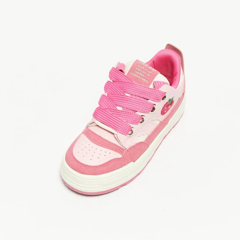 Sweet Girly Dopamine Style Pink Low-top Sneakers