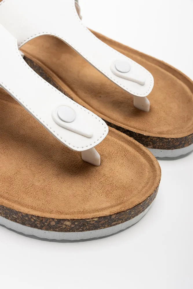 T-Bar Footbed Sandal White