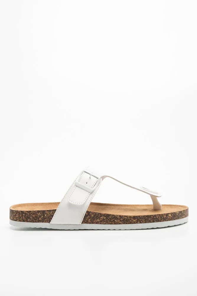 T-Bar Footbed Sandal White