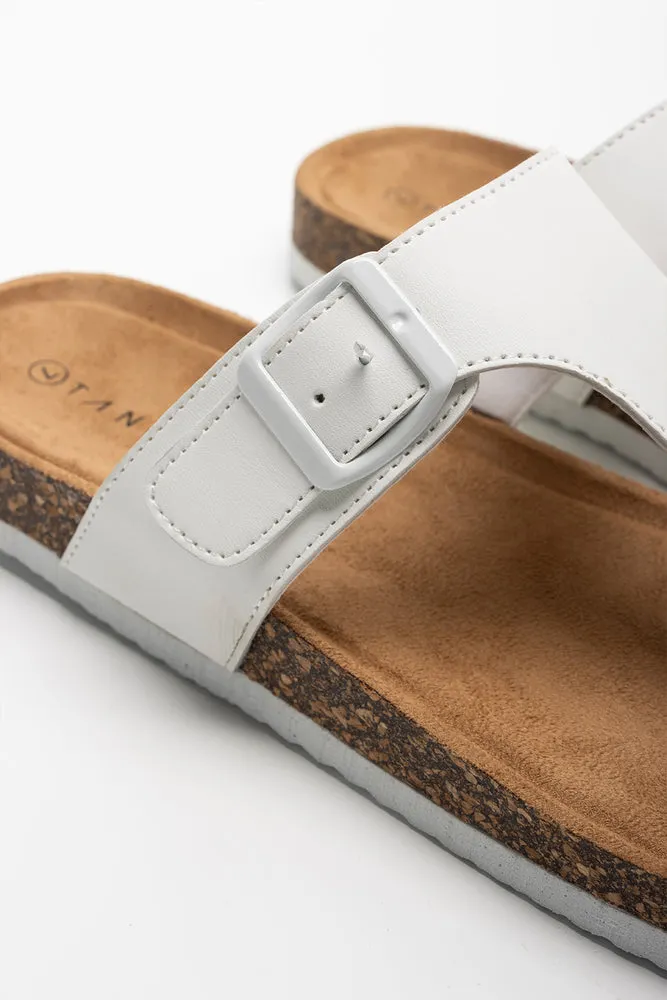 T-Bar Footbed Sandal White