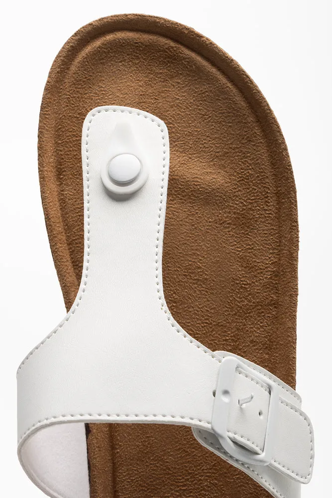 T-Bar Footbed Sandal White