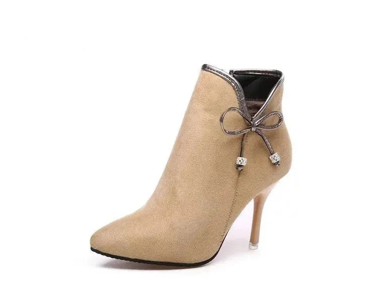Women's Autumn Suede Leather Medium-Heeled Ankle Boots
