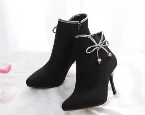 Women's Autumn Suede Leather Medium-Heeled Ankle Boots