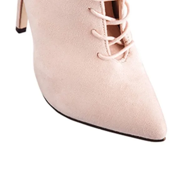 Women's Autumn/Winter High-Heeled Suede Ankle Boots