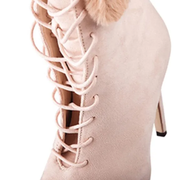 Women's Autumn/Winter High-Heeled Suede Ankle Boots
